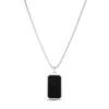 Tresorra Sterling Silver Onyx Tag Pendant Necklace In Multi