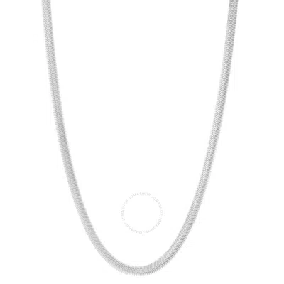 Tresorra Sterling Silver Oval Snake Chain Necklace - 6.4mm In White