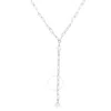 Tresorra Sterling Silver Pearl Paperclip Lariat Necklace