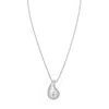 Tresorra Sterling Silver Puffed Cz Raindrop Necklace