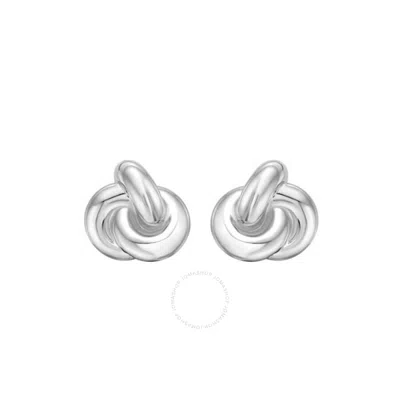 Tresorra Sterling Silver Puffed Knot Earrings