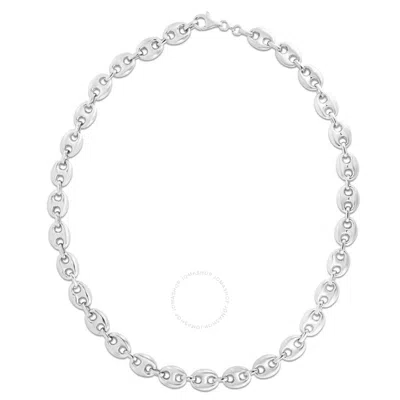 Tresorra Sterling Silver Puffed Mariner Chain Necklace