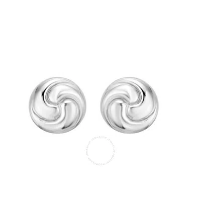 Tresorra Sterling Silver Puffed Swirl Knot Earrings