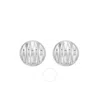 Tresorra Sterling Silver Sculpted Domed Disc Stud Earrings