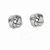 Tresorra Sterling Silver Small Polished Love Knot Earrings - 9mm In Gray