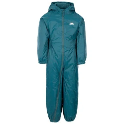 Trespass Kids'  Babies Button Rain Suit In Green