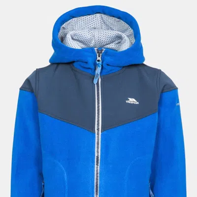 Trespass Boys Bieber Hooded Fleece Jacket In Blue