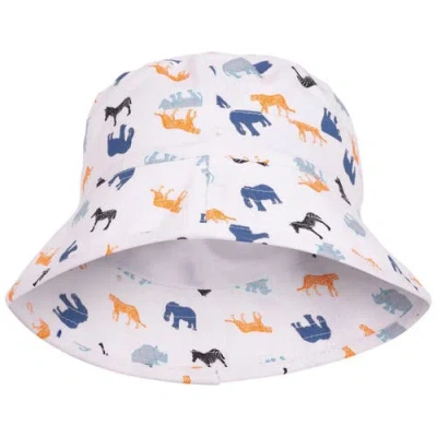 Trespass Childrens/kids Zebdee Safari Animals Bucket Hat In White