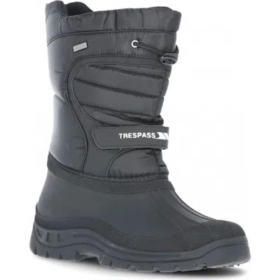 Trespass Gender Inclusive Dodo Pull On Winter Snow Boots In Black