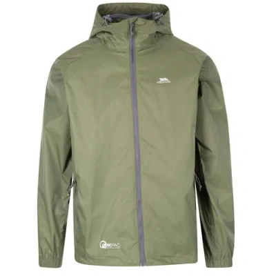 Trespass Gender Inclusive Qikpac Waterproof Jacket In Green