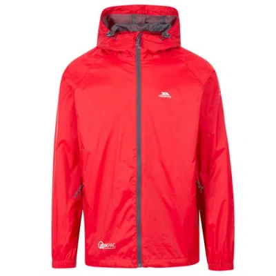Trespass Gender Inclusive Qikpac Waterproof Jacket In Red