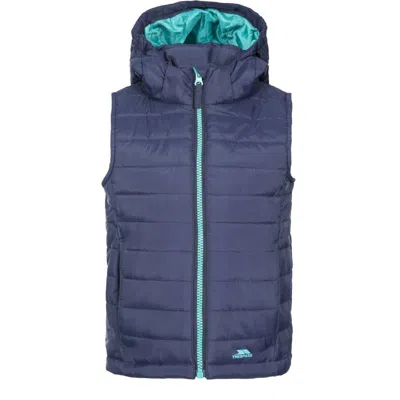 Trespass Girls Aretha Hooded Casual Vest In Blue