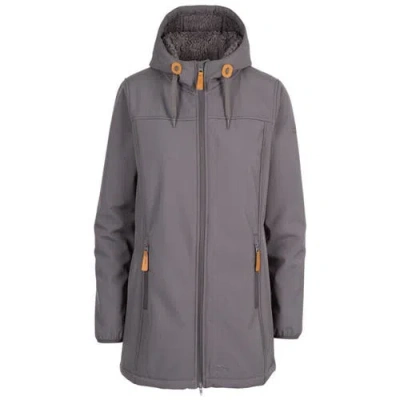 Trespass Kristen Longer Length Hooded Waterproof Jacket In Gray