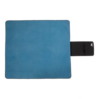 Trespass Throw Waterproof Checked Foldable Blanket In Blue