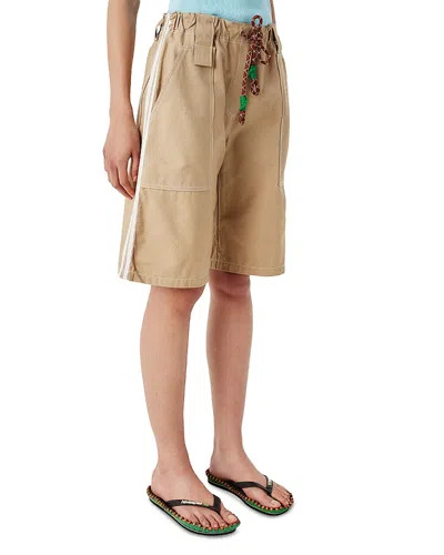 Tressé Tresse Cord Drawstring Bermuda Shorts In Brown