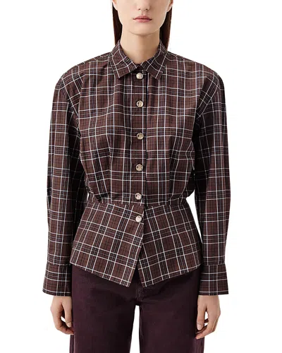 Tressé Tresse Cotton Button Front Shirt In Brown