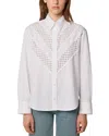 Tressé Tresse Cotton Shirt With Lace Ribbon In White