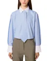 Tressé Tresse Cropped Shirt With Tie In Blue