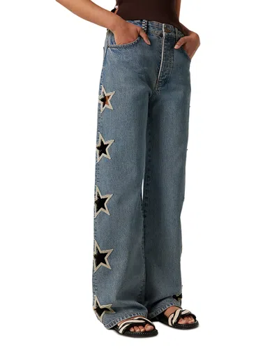 Tressé Tresse Cutout Stars Jeans In Blue