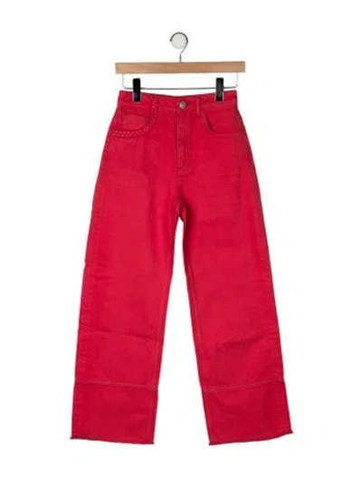 Pre-owned Tressé High-rise Wide Leg Jeans In Orange