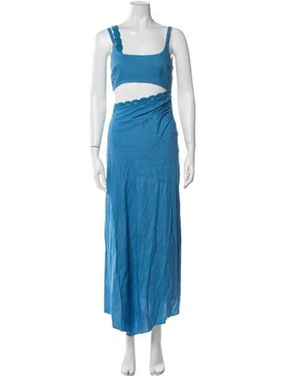 Pre-owned Tressé Linen Long Dress In Blue