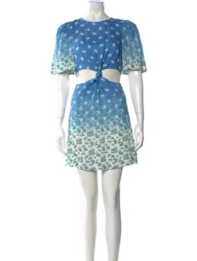 Pre-owned Tressé Linen Mini Dress In Blue