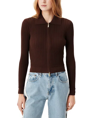 Tressé Tresse Long Sleeve Knitted Cardigan Sweater In Black