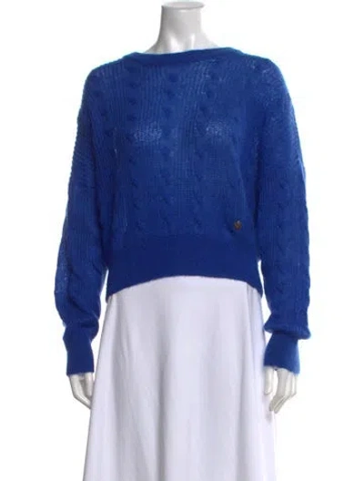 Pre-owned Tressé Nylon Crew Neck Sweater In Blue