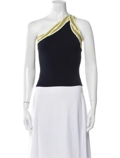 Pre-owned Tressé One-shoulder Sweater In Blue