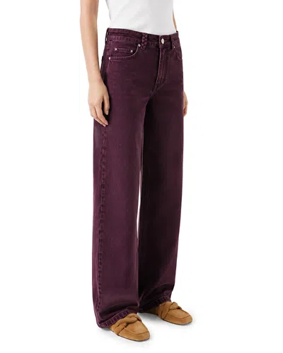 Tressé Tresse Pildon Mid Rise Straight Jeans In Brown In Purple