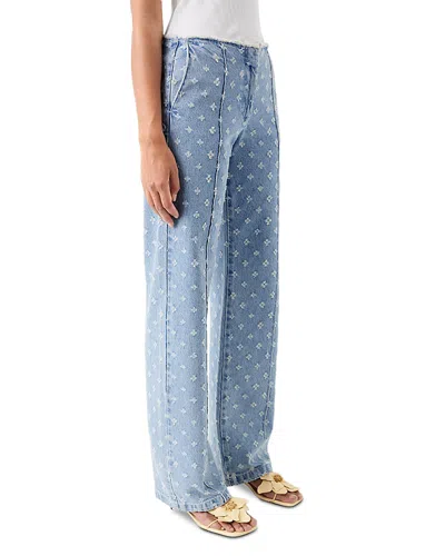 Tressé Tresse Puarington Canvas Denim Mid Rise Wide Leg Jeans In Blue