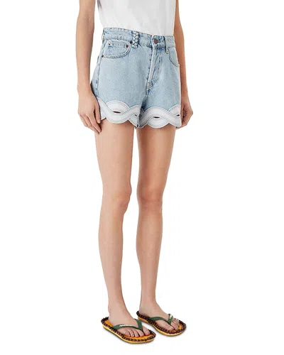 Tressé Tresse Scalloped Hem Shorts In Blue