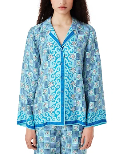 Tressé Tresse Silk Shirt In Blue