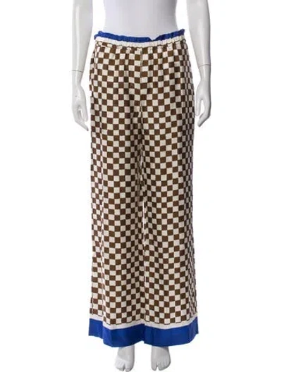 Pre-owned Tressé Silk Wide Leg Pants In Multicolor