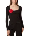 Tressé Tresse Tango Rosette Top In Black