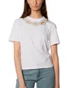 Tressé Tresse Tobi Rhinestone Trim Tee In White