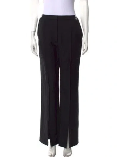 Pre-owned Tressé Virgin Wool Wide Leg Pants In Black