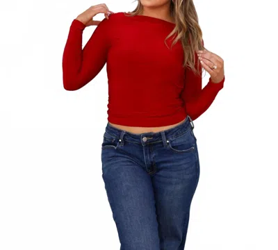 Tresser Celeste Open Back Cowl Top In Red