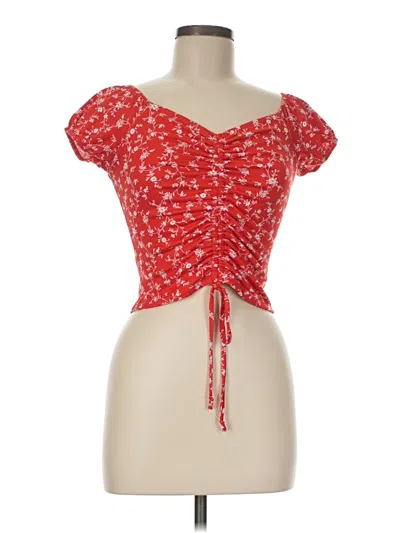 Pre-owned Tresser Short Sleeve Top Red Sweetheart Neckline Tops