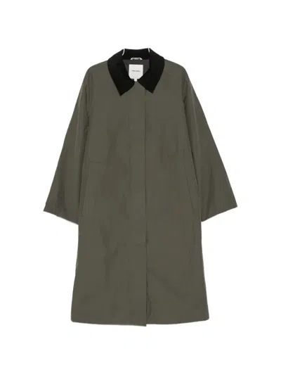 Tretorn Dawn Contrast-collar Storm-flap Coat In Gray