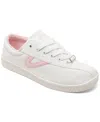 Tretorn Women's Nylite Canvas Casual Sneakers From Finish Line In White,pink