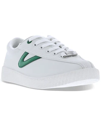 Tretorn Women's Nylite Icon Leather Casual Sneakers From Finish Line In White,gree
