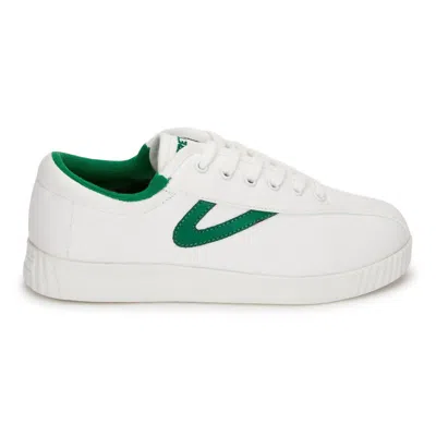 Tretorn Women's Nylite Plus Canvas Sneaker In White Green In Multi