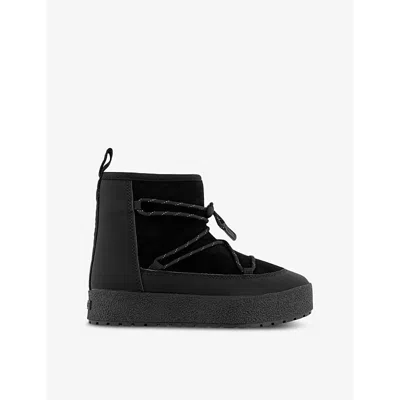 Tretorn Womens Jet Black Aspa Contrast-panel Woven Ankle Boots