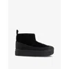 Tretorn Womens  Alunda Hybrid Faux Fur-lined Neoprene Ankle Boots In Black