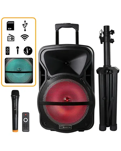 Trexonic Combination 12in Bluetooth Portable Speaker & Tripod Stand In Black