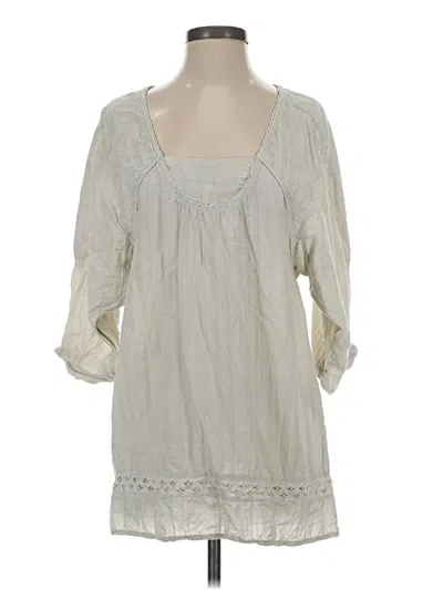Pre-owned Trf Denim Rules 3/4 Sleeve Blouse In White