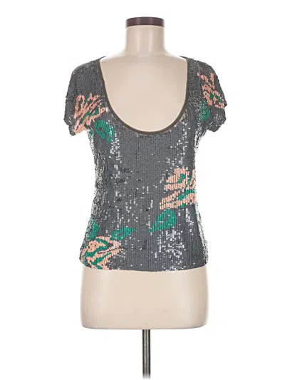 Pre-owned Triangl Short Sleeve Top Green Scoop Neck Tops