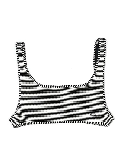 Pre-owned Triangl Swimsuit Top Black Houndstooth Pattern Swimwear