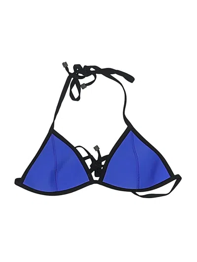 Pre-owned Triangl Swimsuit Top Blue Color Block Pattern Swimwear